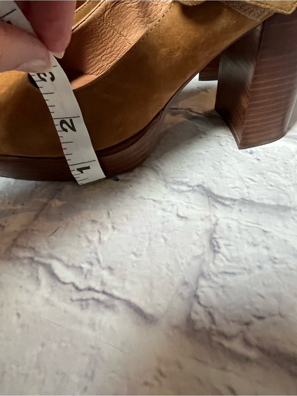 Jeffrey Campbell Mary Ann tan Brown Suede Platform Mary Jane platform block Heel - Picture 5 of 11